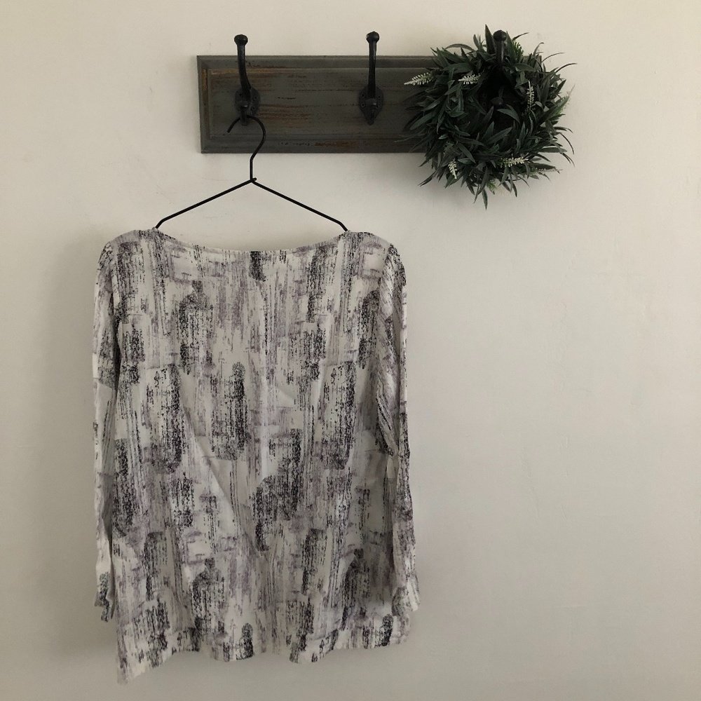 Eileen Fisher Gray Black Speckle Blouse XS - Picture 5 of 5